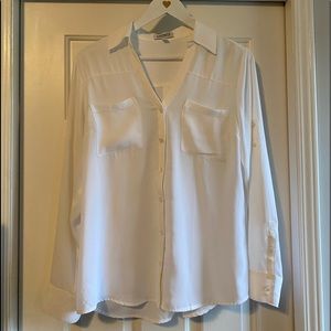 White button up blouse